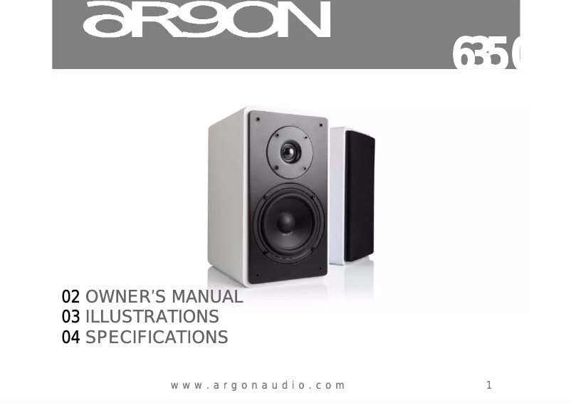 Page n°1 - Manuel utilisateur Argon 6350