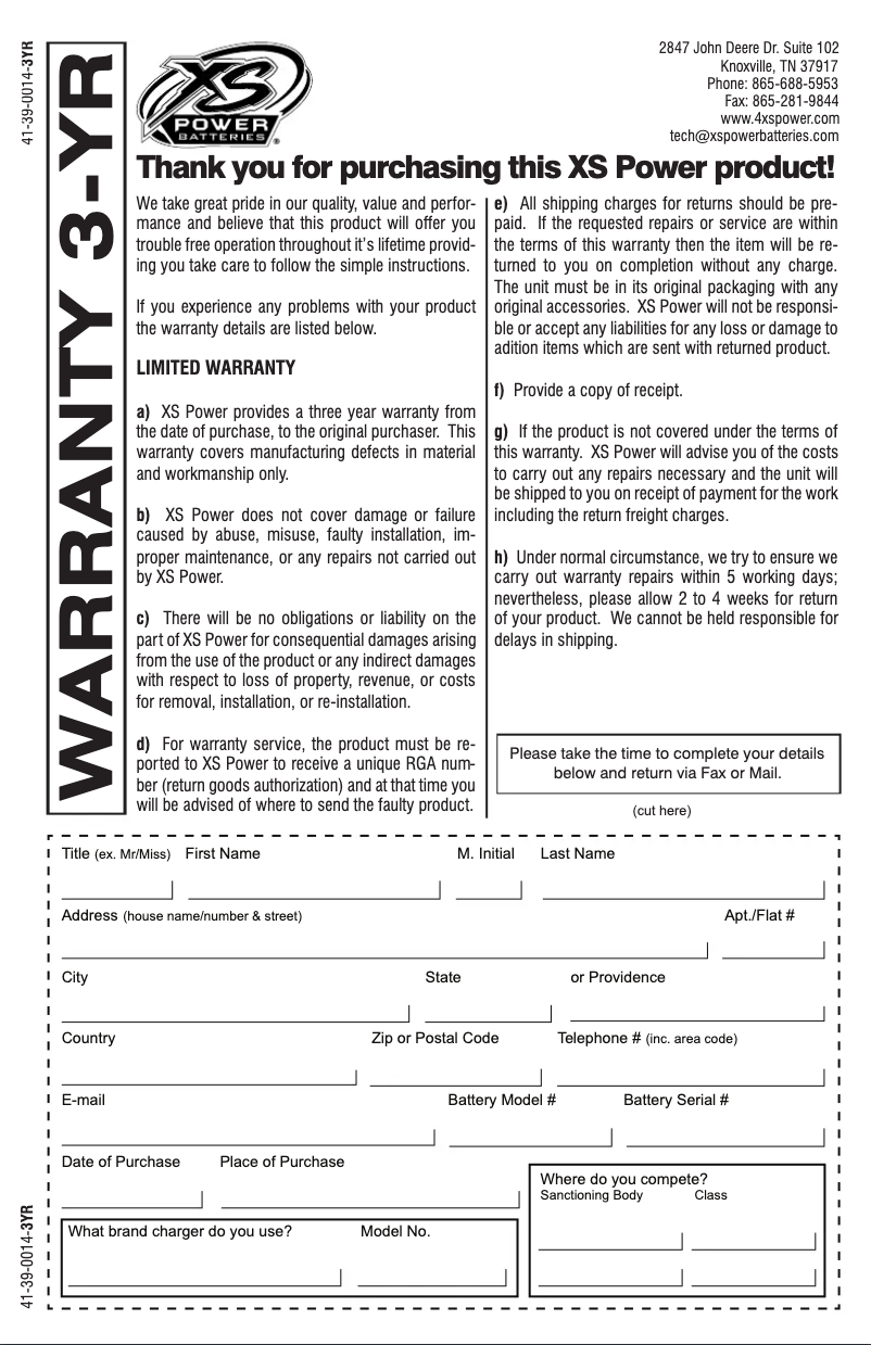 Page n°1 - Manuel utilisateur XS Power D2700