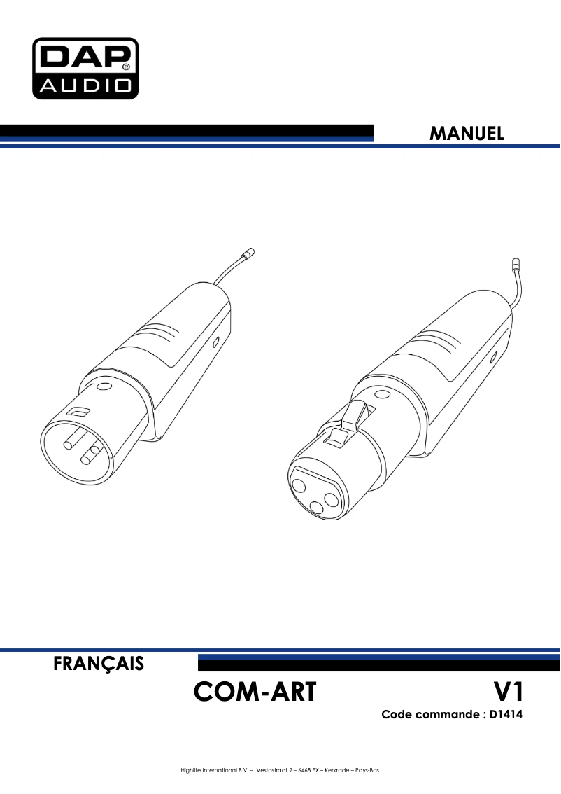 Page n°1 - Manuel utilisateur DAP-Audio COM-ART