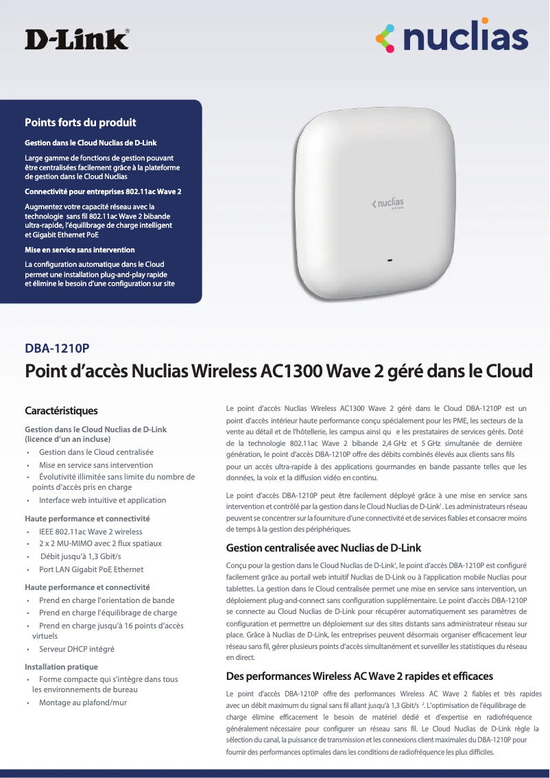 Image de la première page du manuel de l'appareil DBA-1210P