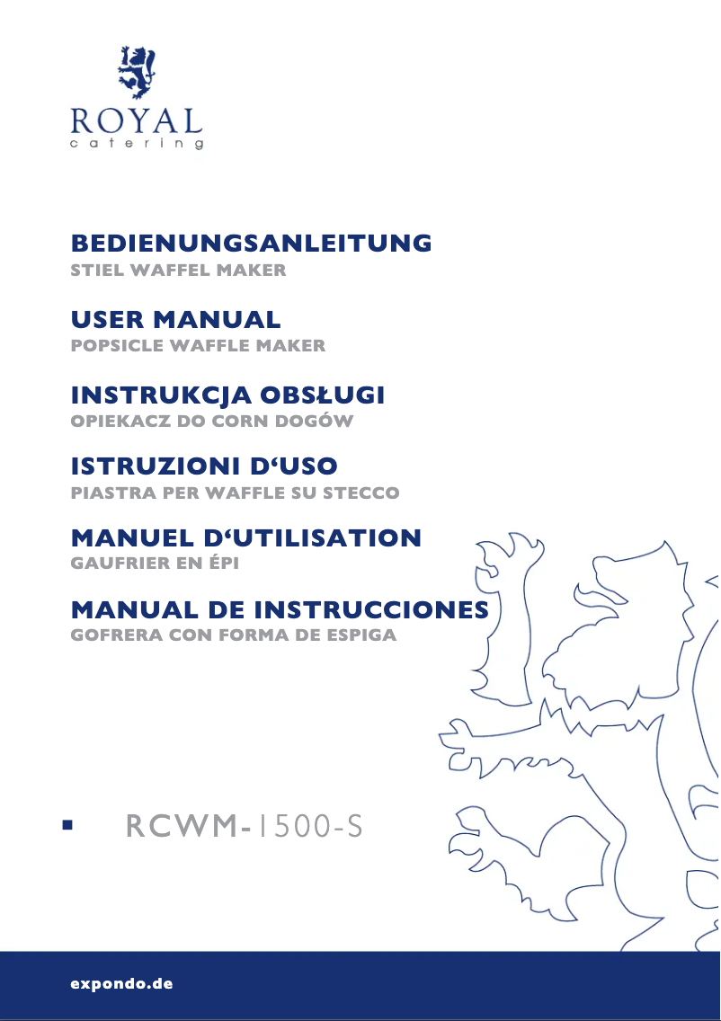 Page n°1 - Manuel utilisateur Royal Catering RCWM-1500-S