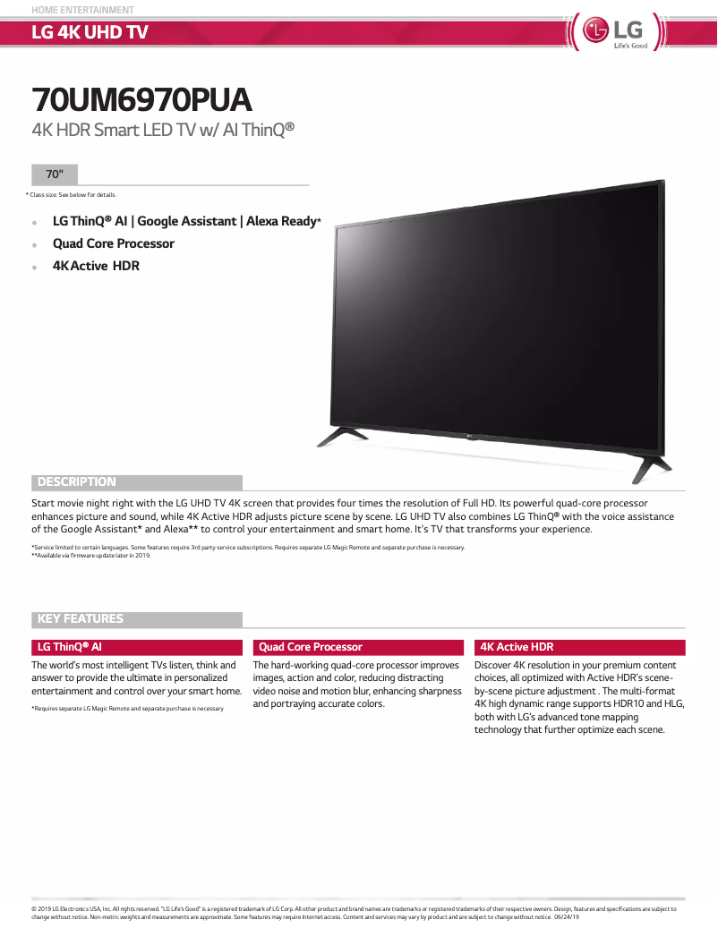 Página 1 del manual Manual de usuario LG UM6970PUA