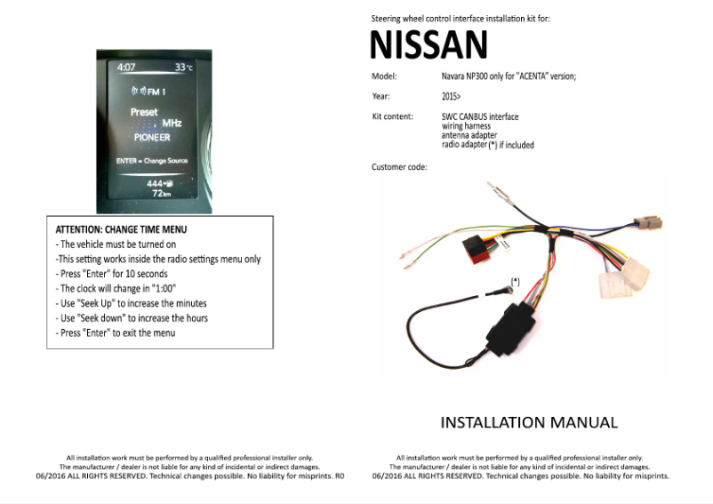 Image de la première page du manuel de l'appareil CA-R-NI.007AE