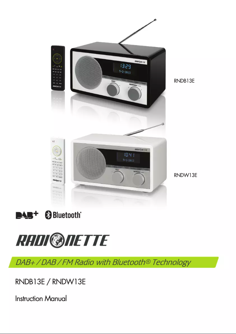 Image de la première page du manuel de l'appareil RNDW13E
