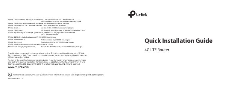 Page n°1 - Manuel utilisateur TP-Link TL-MR6400 V5