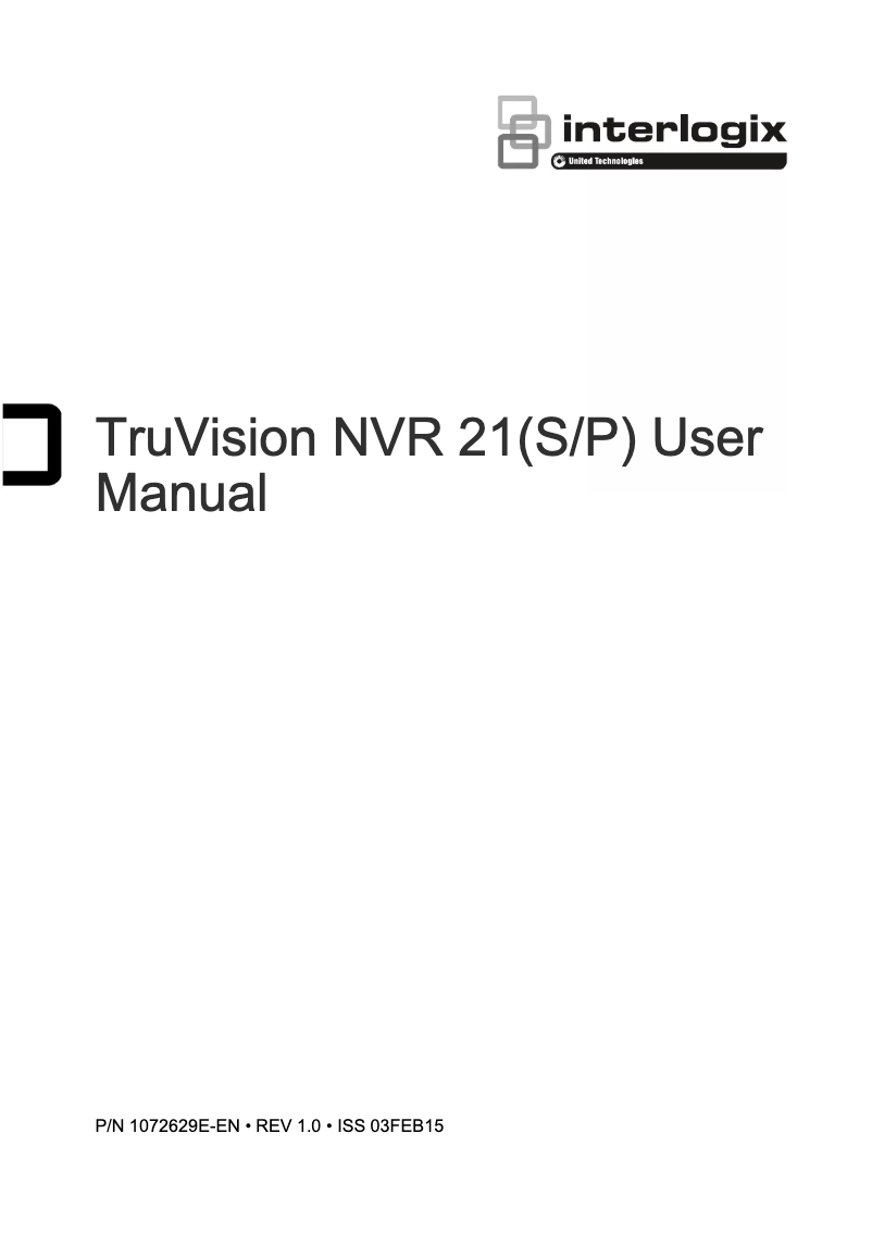 Página 1 del manual Manual de usuario Interlogix TruVision TVN-2116S