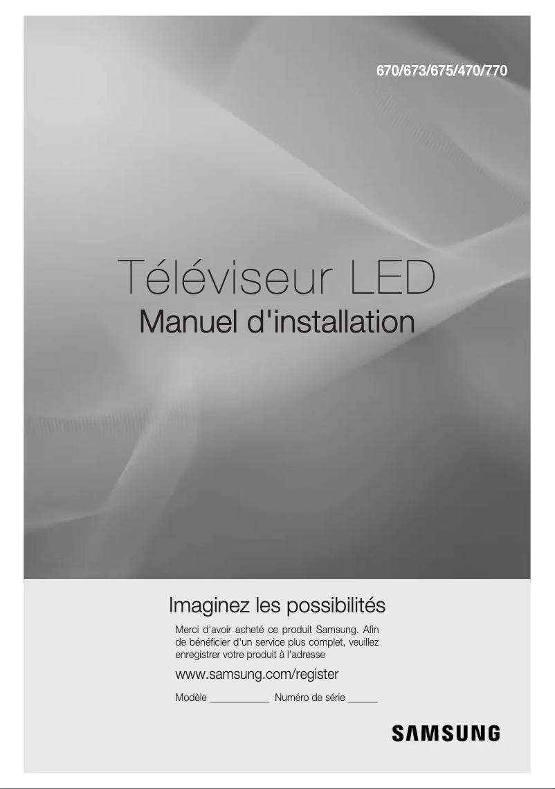 Page 1 de la notice Manuel utilisateur Samsung HG40EC670CW