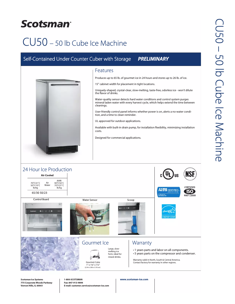 Image de la première page du manuel de l'appareil CU50GA1A