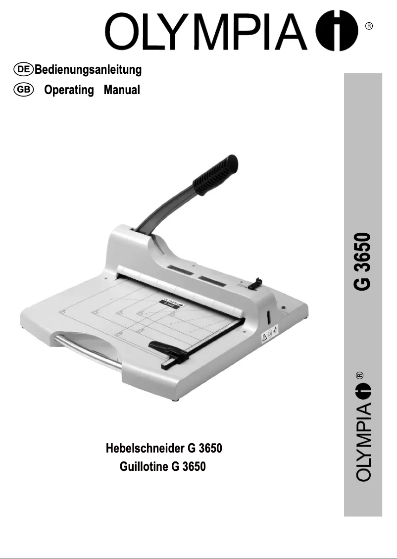 Page n°1 - Manuel utilisateur Olympia G 3650
