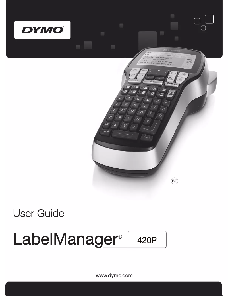 Page n°1 - Manuel utilisateur Dymo LabelManager 420P