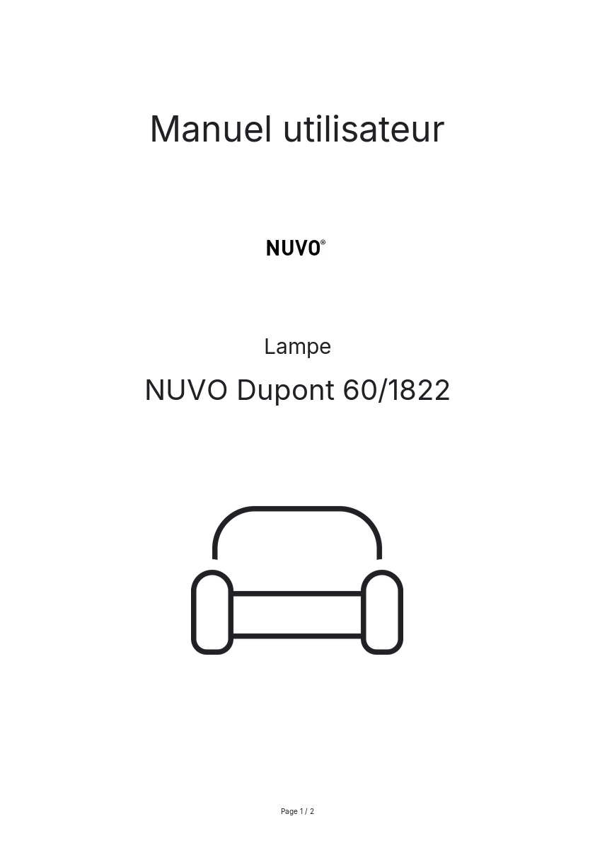 Page n°1 - Manuel utilisateur NUVO Dupont 60/1822