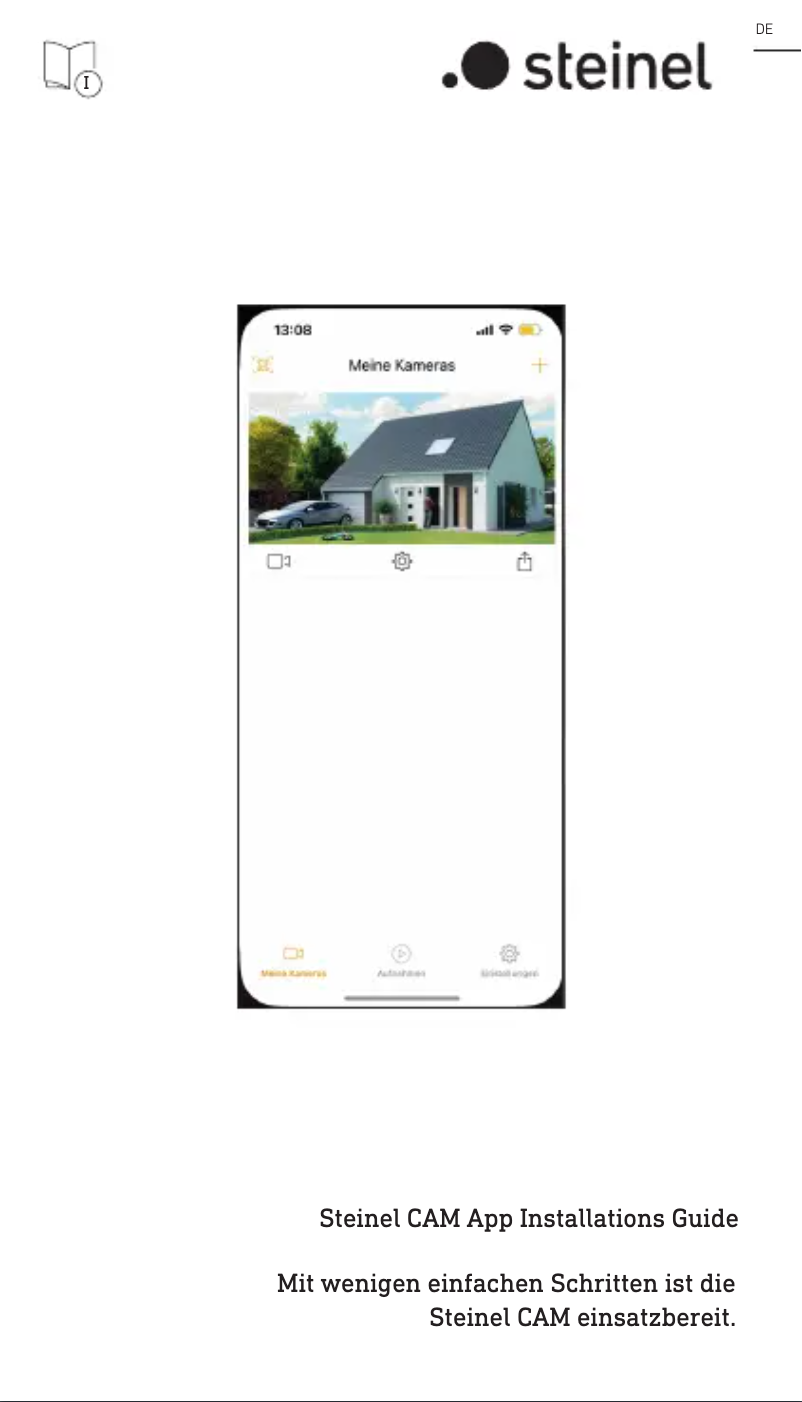 Page 1 de la notice Guide de démarrage rapide Steinel XLED CAM1 SC