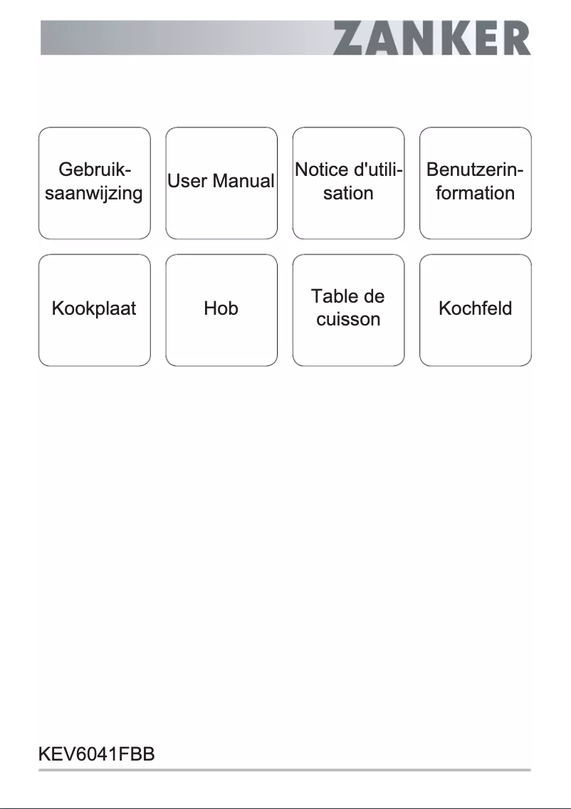 Page 1 de la notice Manuel utilisateur Zanker KEV6041FBB