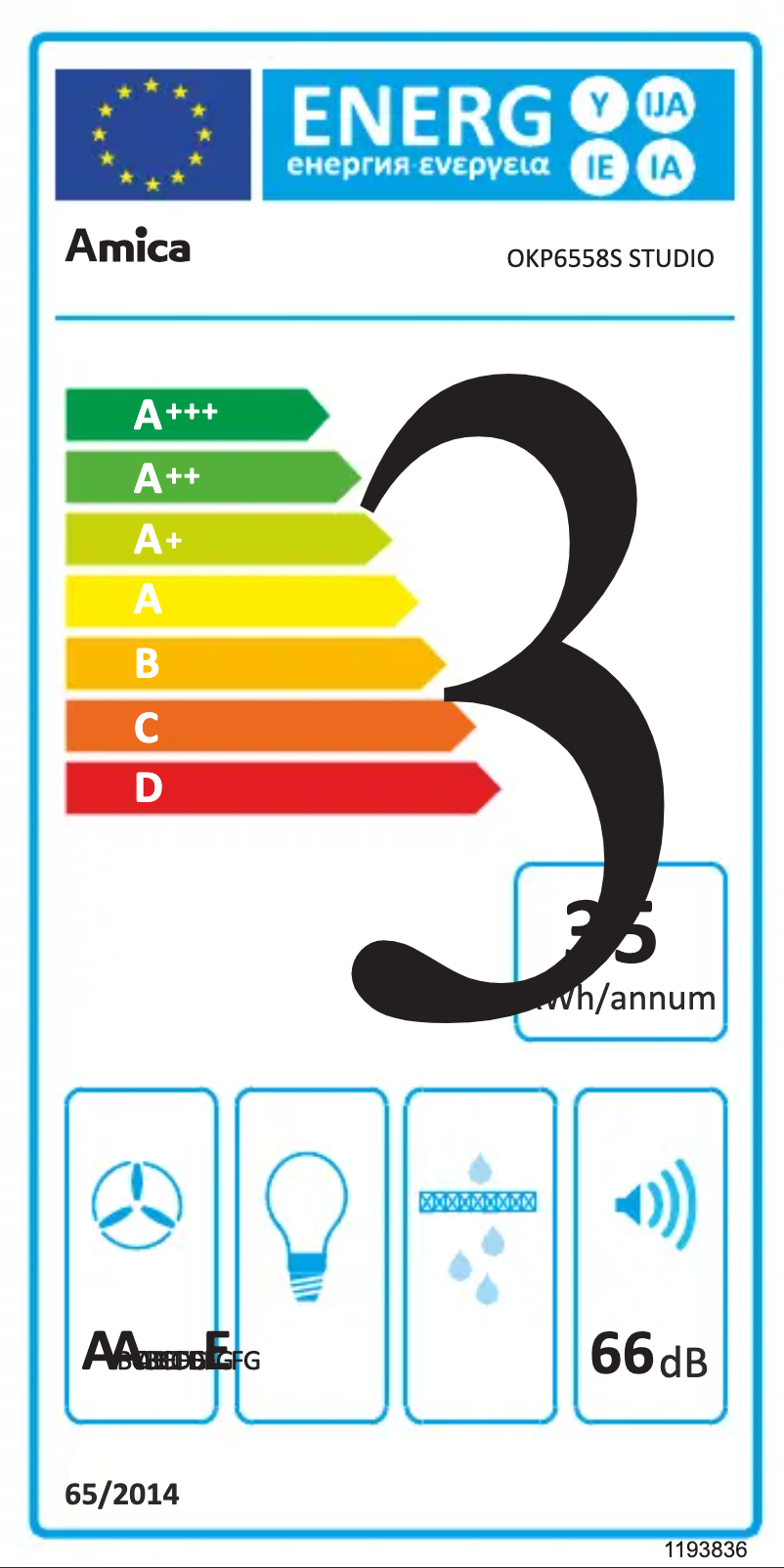Page n°1 - Label énergétique Amica OKP6558S STUDIO