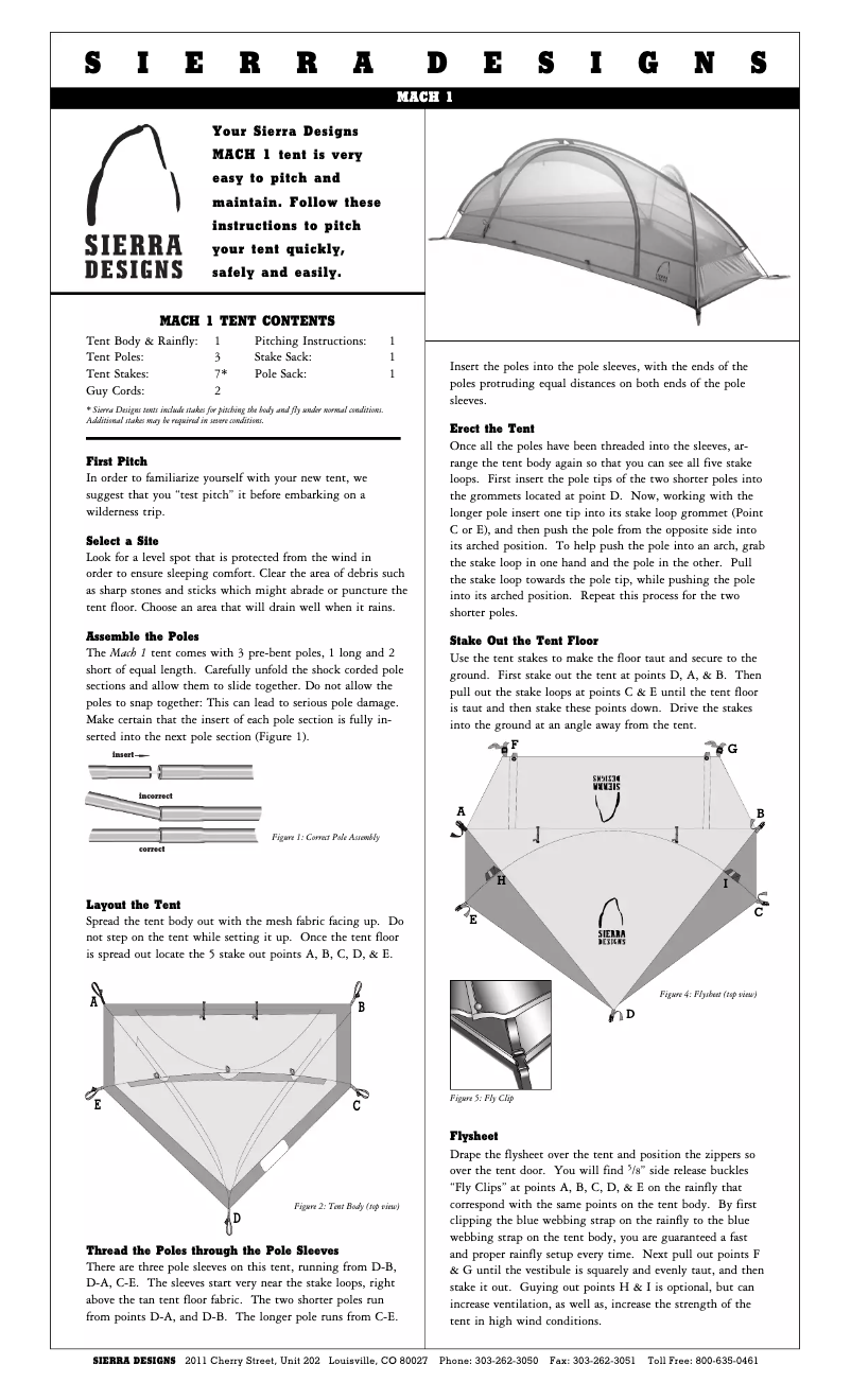 Página 1 del manual Manual de usuario Sierra Designs Mach 1