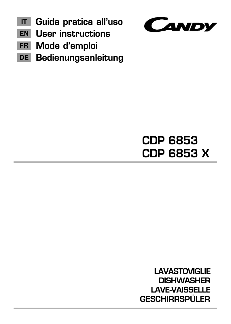 Image de la première page du manuel de l'appareil CDP 6853X