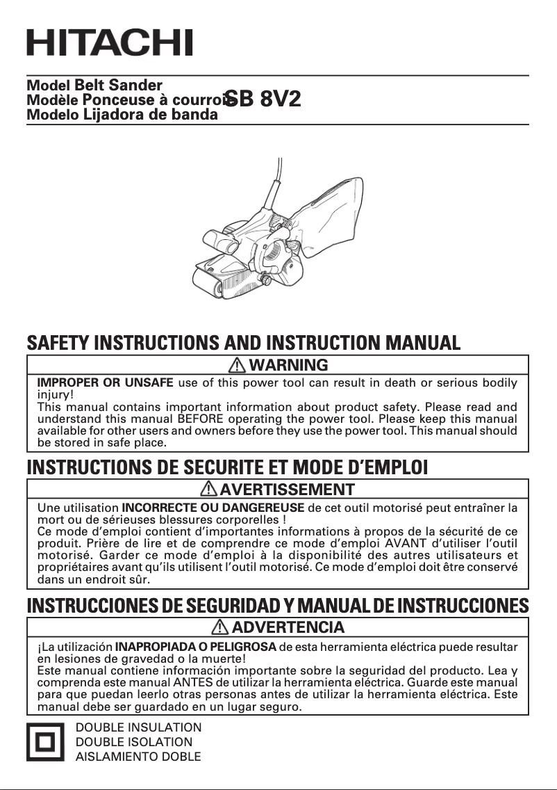 Page 1 de la notice Manuel utilisateur Metabo SB 8V2
