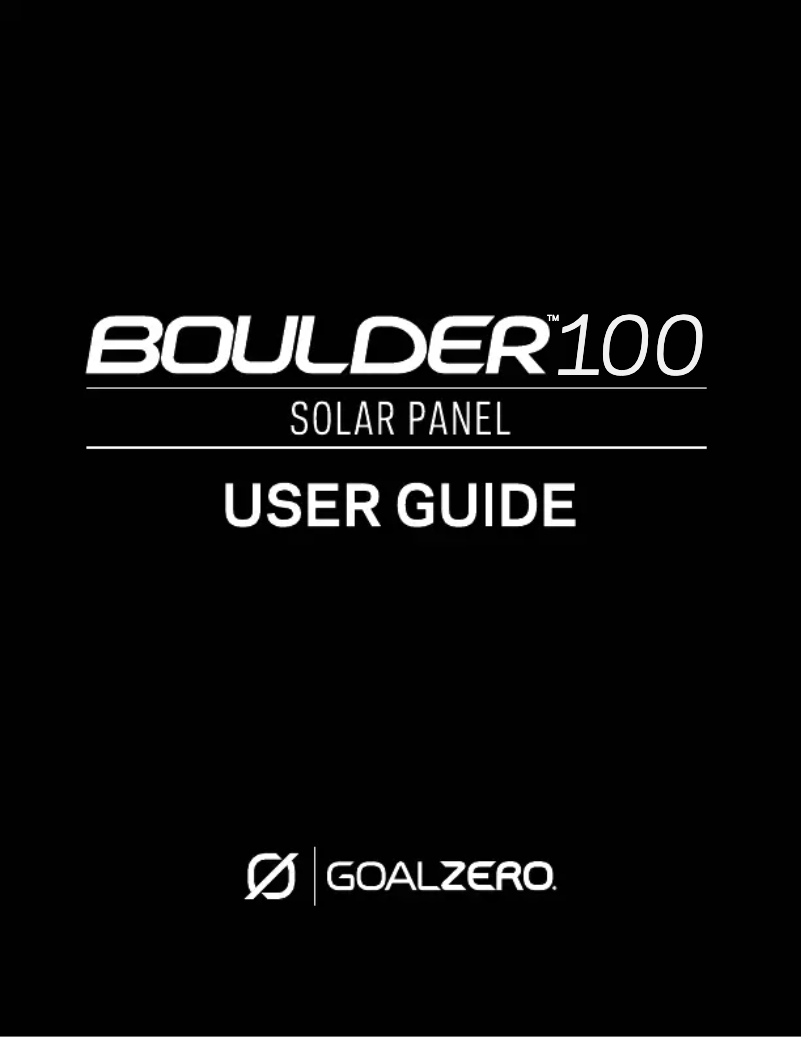 Page 1 de la notice Manuel utilisateur Goal Zero Boulder 100