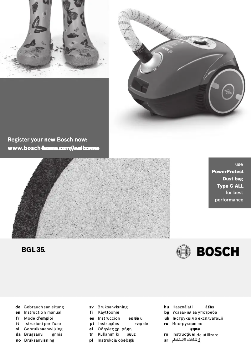 Page 1 de la notice Manuel utilisateur Bosch BGL35112S