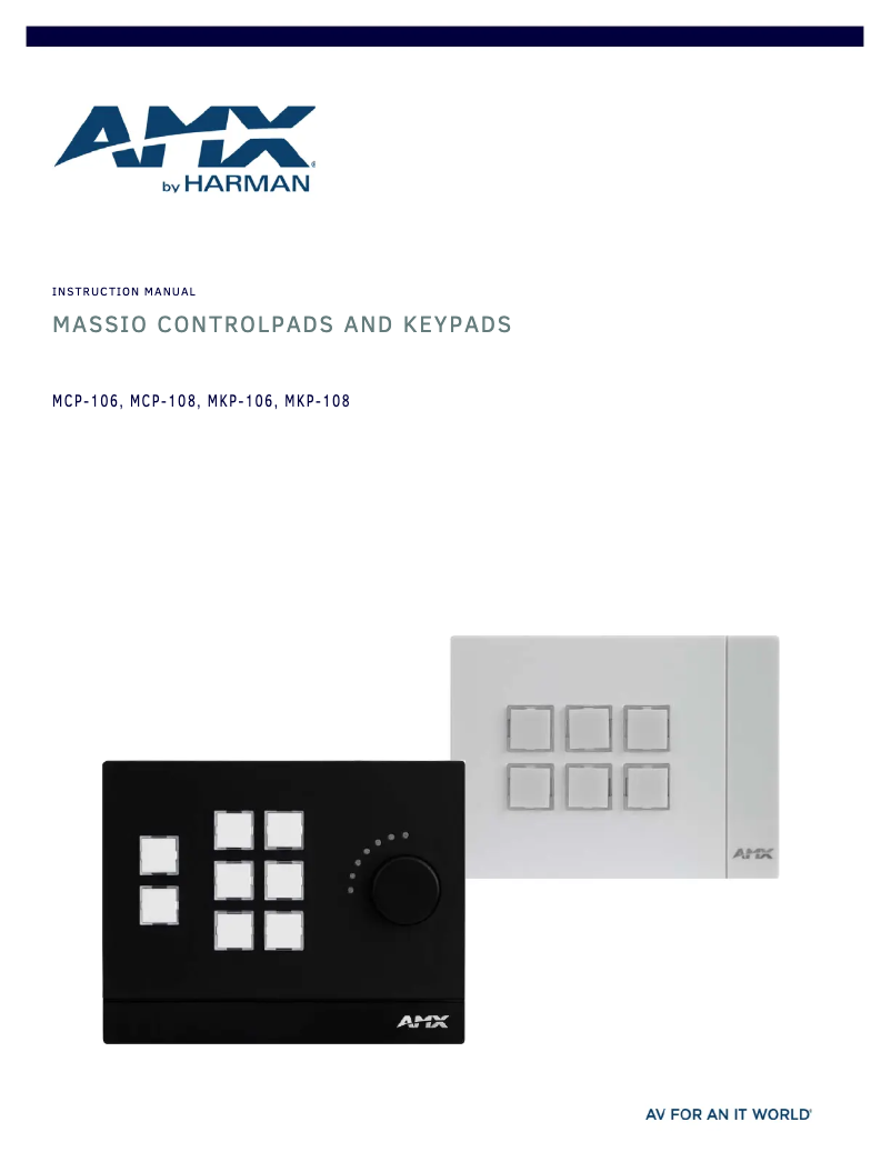 Page n°1 - Manuel utilisateur AMX MKP-108
