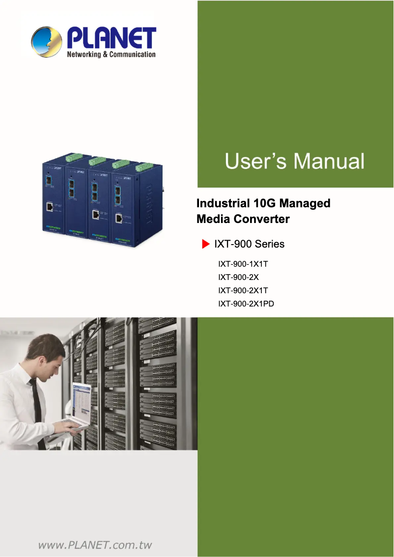 Page 1 de la notice Manuel utilisateur Planet IXT-900-2X1PD