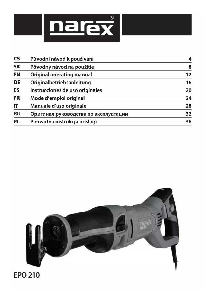 Imagen de la primera página del manual del dispositivo EPO 210