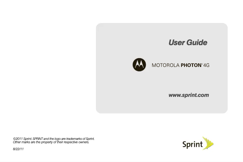 Image de la première page du manuel de l'appareil Photon 4G