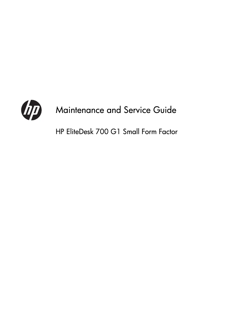 Page 1 de la notice Manuel d'utilisation et d'entretien HP EliteDesk 700 G1