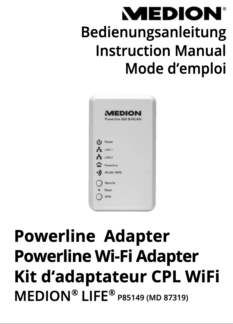 Page 1 of the manual User Manual Medion P85149 (MD 87319)