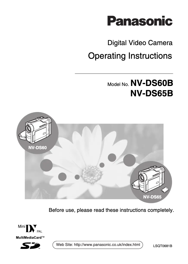 Page 1 de la notice Manuel utilisateur Panasonic NV-DS60B