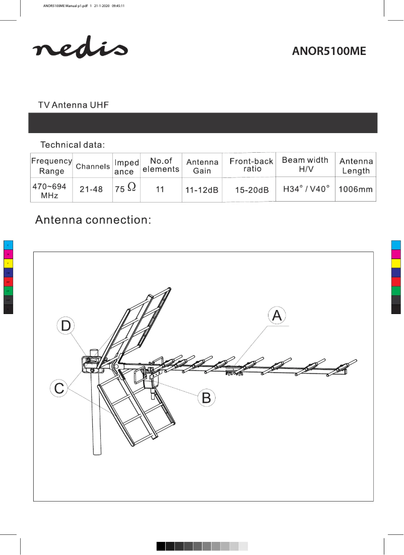 Image de la première page du manuel de l'appareil ANOR5100ME