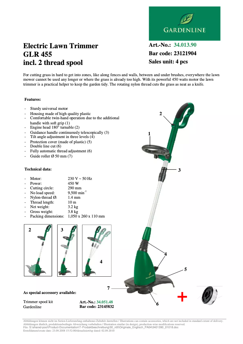 Image de la première page du manuel de l'appareil GLR 455