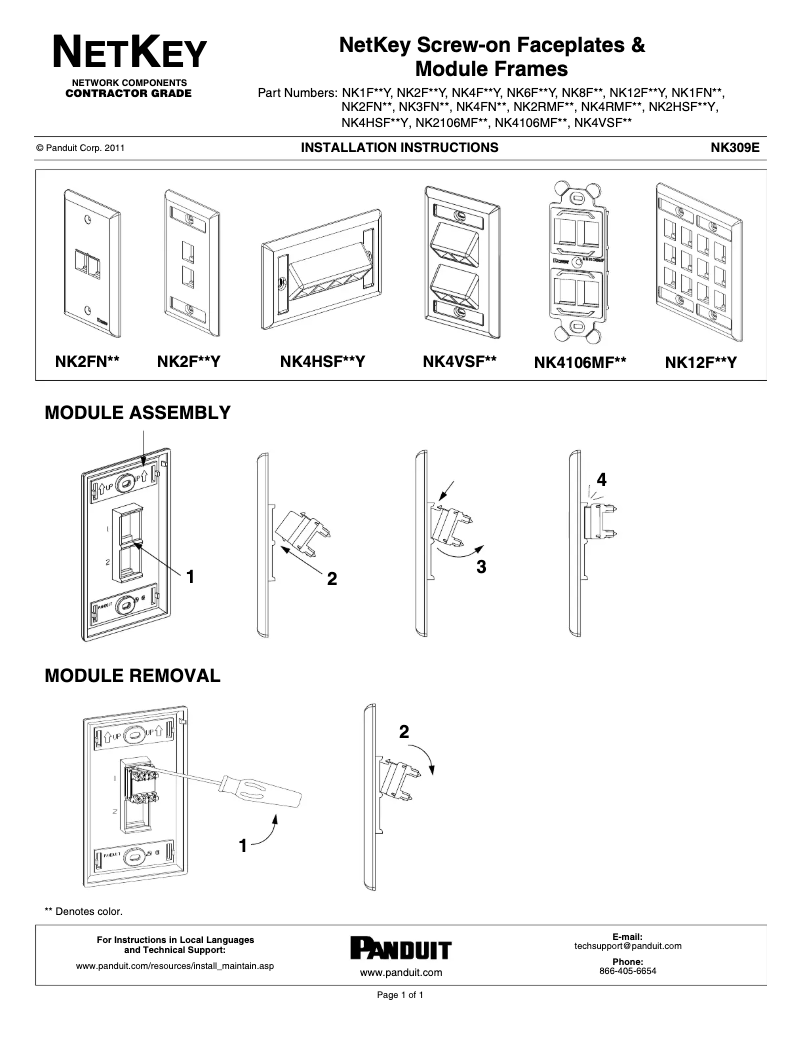 Página 1 del manual Manual de usuario Panduit NK6FIWY