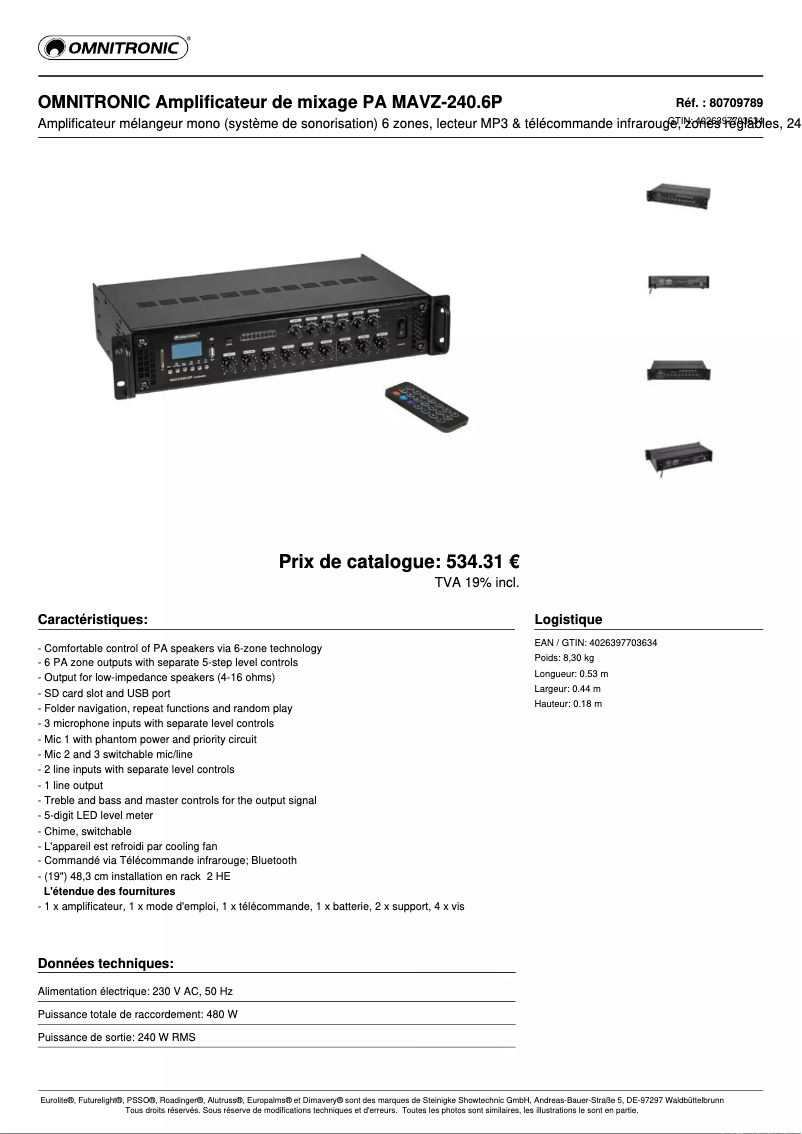 Image de la première page du manuel de l'appareil MAVZ-240