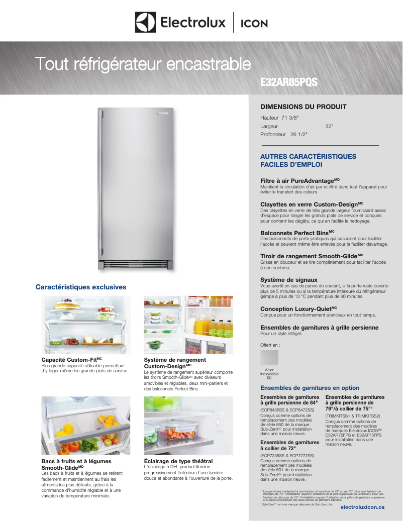 Page n°1 - Fiche technique Electrolux E32AR85PQS