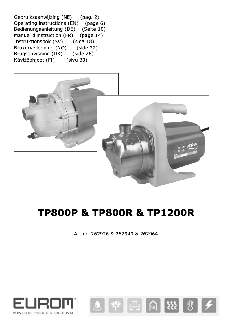 Page n°1 - Manuel utilisateur Eurom Flow TP800P