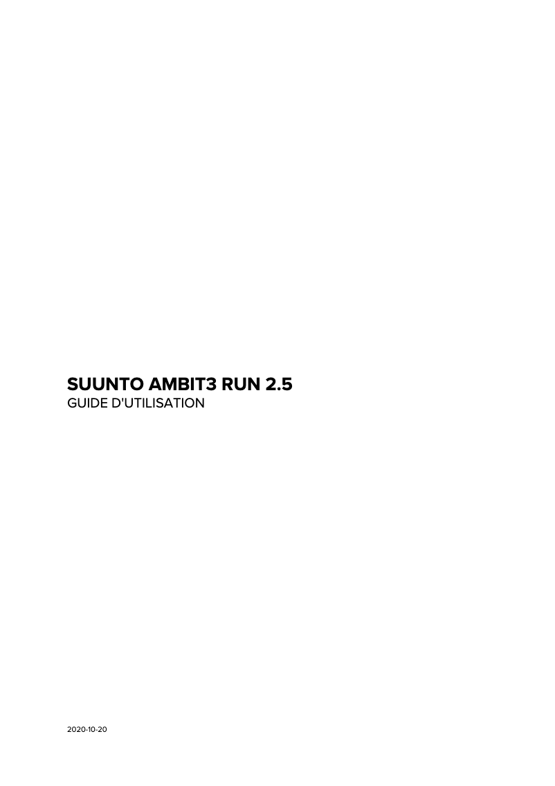 Image de la première page du manuel de l'appareil Ambit3 Run