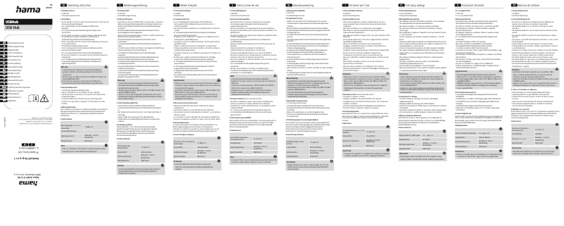 Page n°1 - Manuel utilisateur Hama 00200101