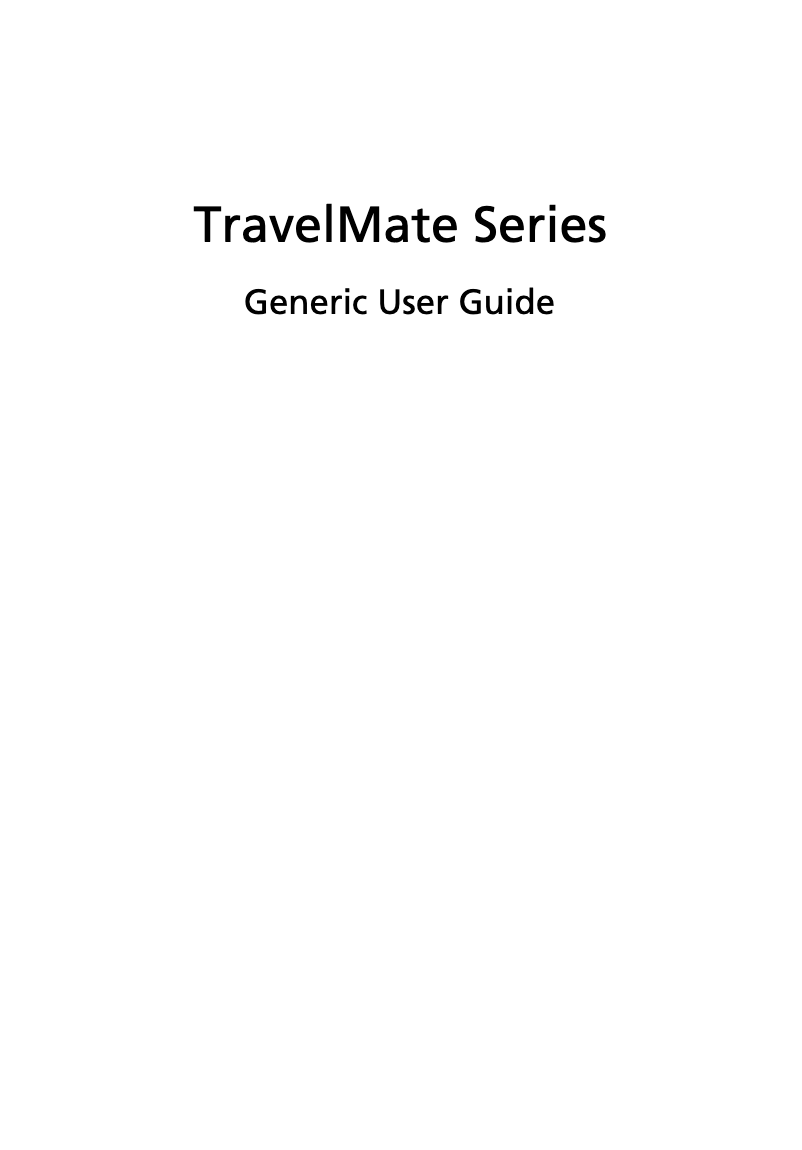 Page n°1 - Manuel utilisateur Acer Travelmate 8371