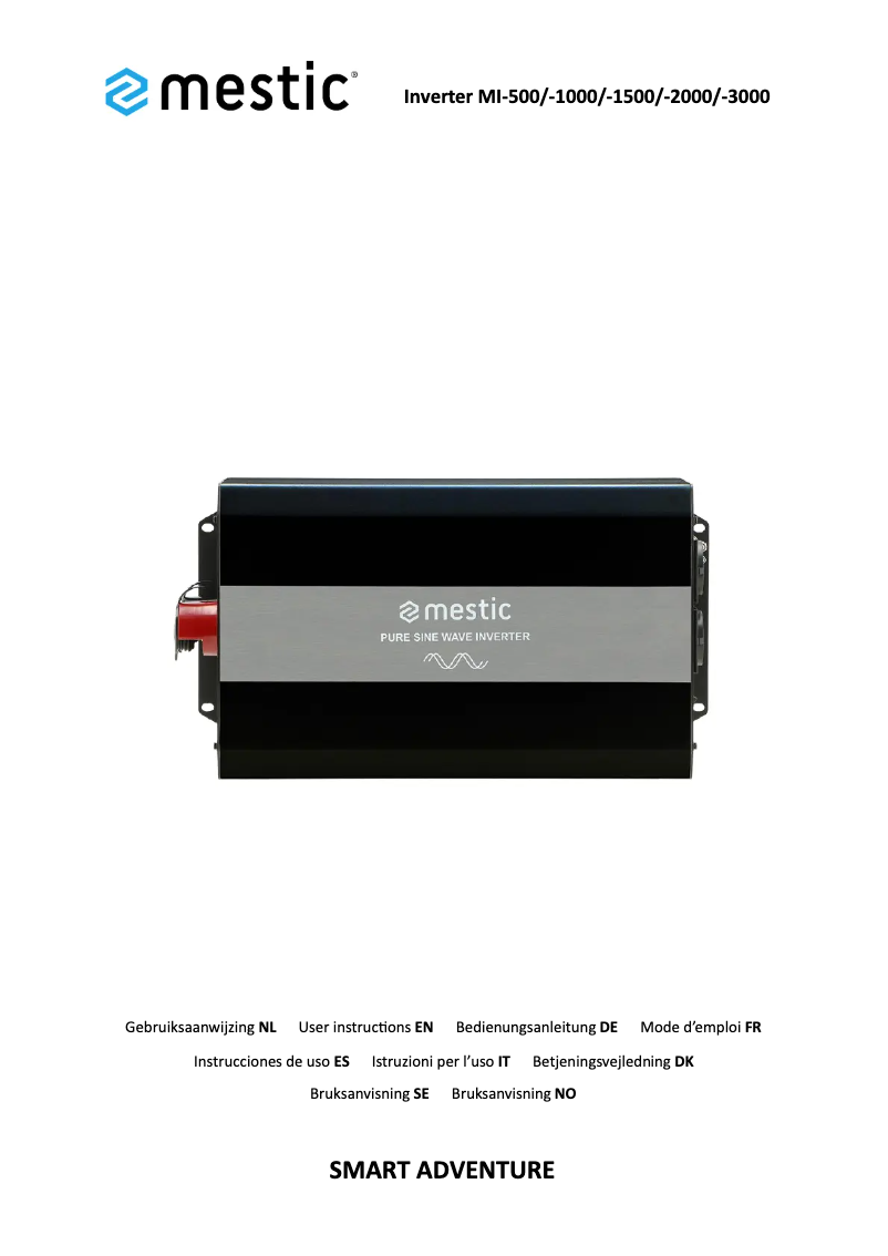 Page n°1 - Manuel utilisateur Mestic MI-2000