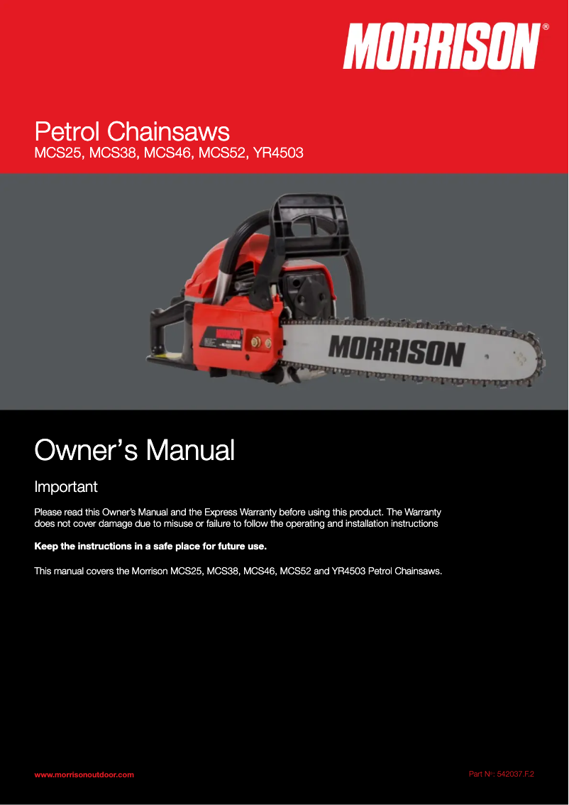 Page n°1 - Manuel utilisateur Morrison MCS45E