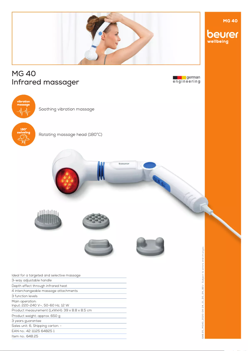 Imagen de la primera página del manual del dispositivo MG 40