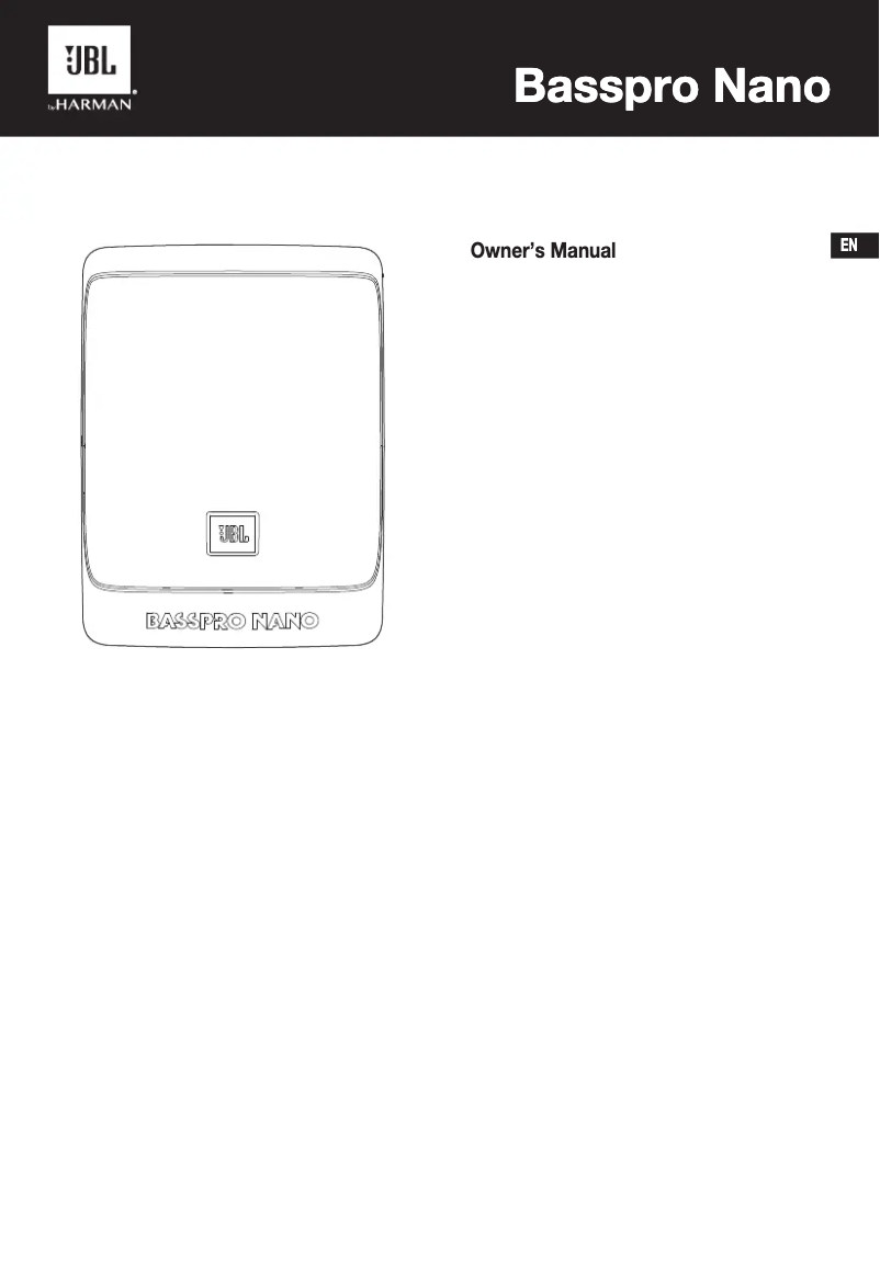 Page 1 de la notice Manuel utilisateur JBL BassPro Nano