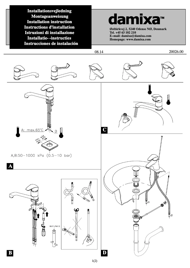 Page n°1 - Manuel utilisateur Damixa 1042100