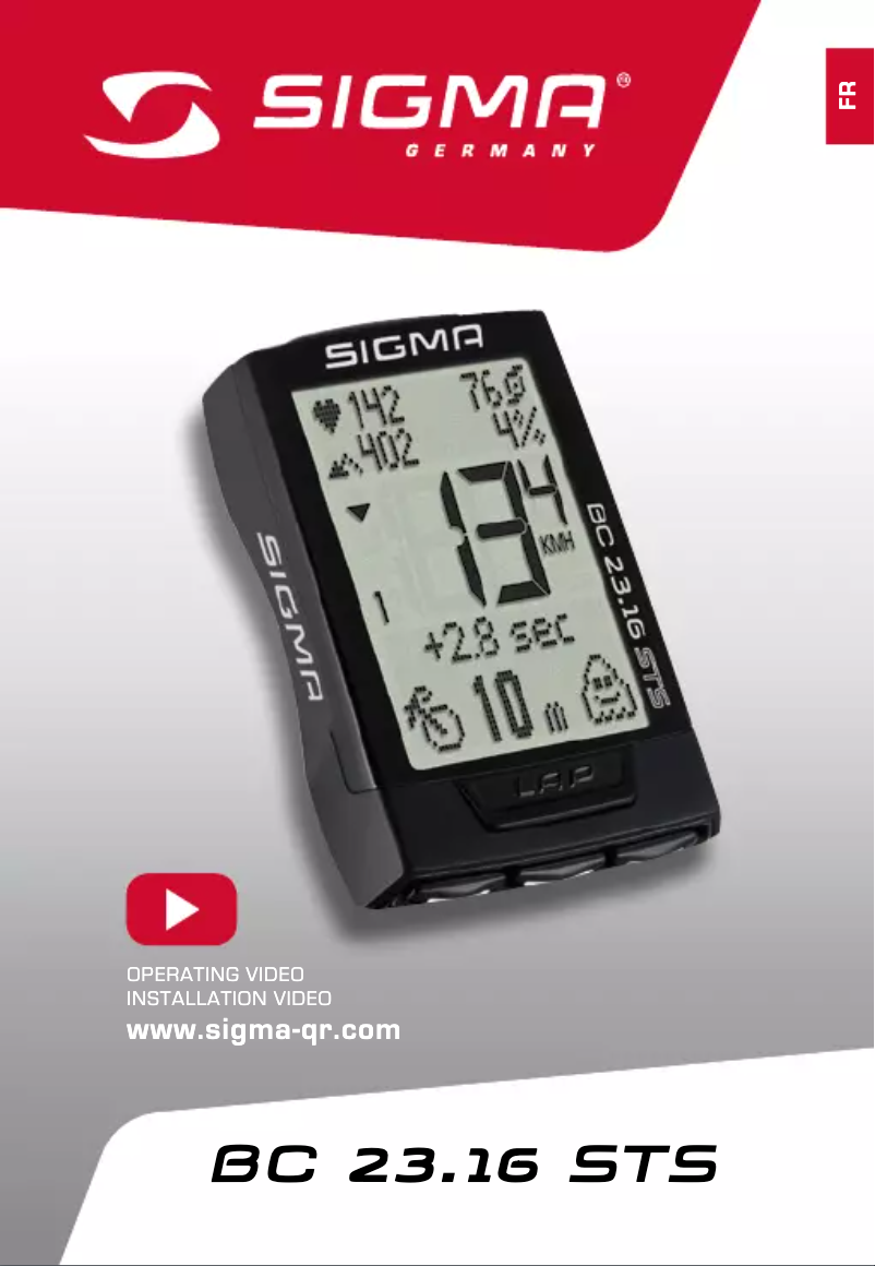 Page 1 de la notice Manuel utilisateur Sigma BC 23.16 STS