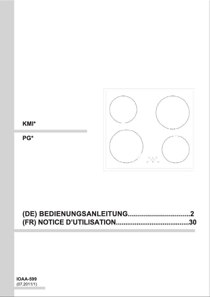 Page n°1 - Manuel utilisateur Amica KMI 13294 E