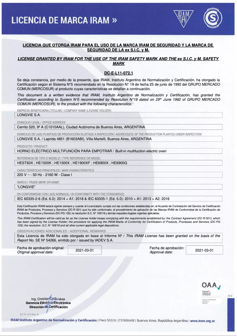 Page 1 de la notice Manuel utilisateur Longvie HE6900G