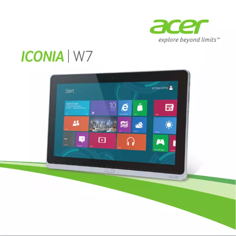 Page n°1 - Manuel utilisateur Acer Iconia Tab W7