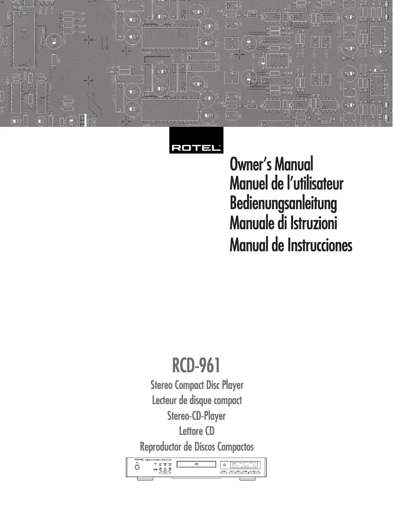 Image de la première page du manuel de l'appareil RCD-961
