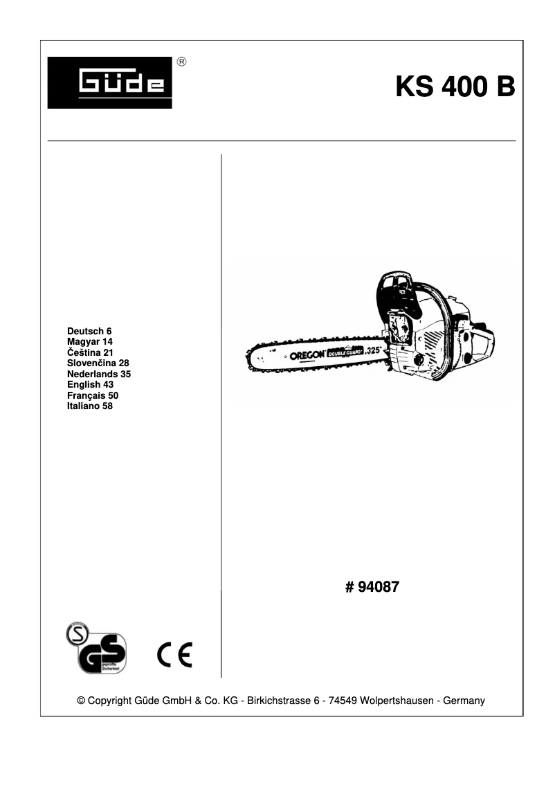 Image de la première page du manuel de l'appareil KS 400 B